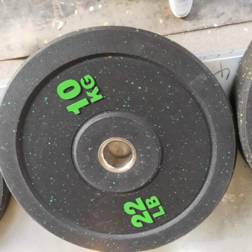 TEKKFIT - Disco olimpico bumper foro Ø50mm boccola svasata in acciaio peso 10kg