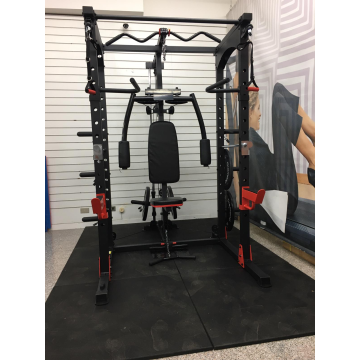 TEKKFIT - Gabbia rack multifunzione con Lat Machine, supporti DIP, chest press, butterfly, dual cross cable