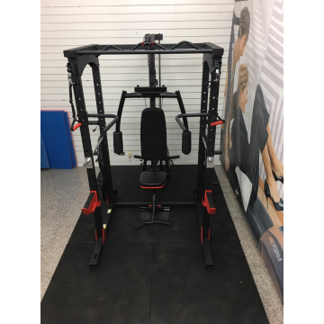 TEKKFIT - Gabbia rack multifunzione con Lat Machine, supporti DIP, chest press, butterfly, dual cross cable