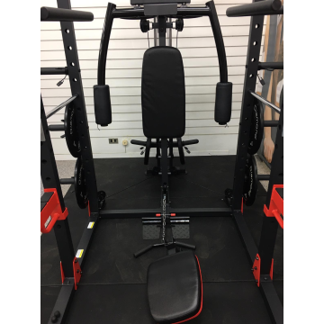 TEKKFIT - Gabbia rack multifunzione con Lat Machine, supporti DIP, chest press, butterfly, dual cross cable