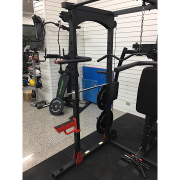 TEKKFIT - Gabbia rack multifunzione con Lat Machine, supporti DIP, chest press, butterfly, dual cross cable