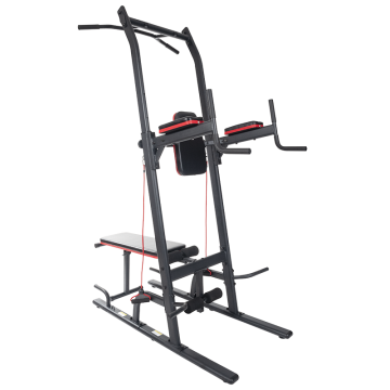 TEKKFIT - Power Tower con panca, barra di trazione, stazione dip chin