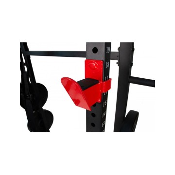 TEKKFIT - Half rack squat rack doppio con barra di trazione 6 porta dischi e porta bilanciere olimpico