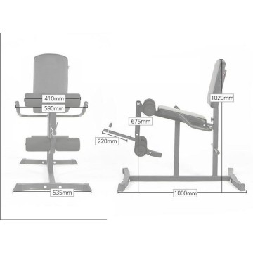 TEKKFIT - Leg extension regolabile con due porta dischi Ø25mm