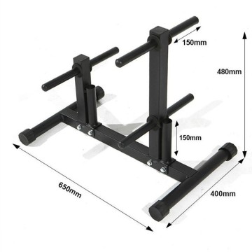 TEKKFIT - Rastrelliera porta dischi Ø25 mm a 6 braccia con doppio porta bilanciere Ø28 mm