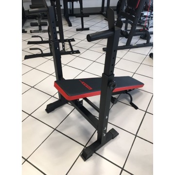 TEKKFIT – Panca piana salvaspazio con porta bilanciere e maniglie push up