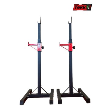 TEKKFIT – Coppia di cavalletti regolabili porta bilanciere – squat stand