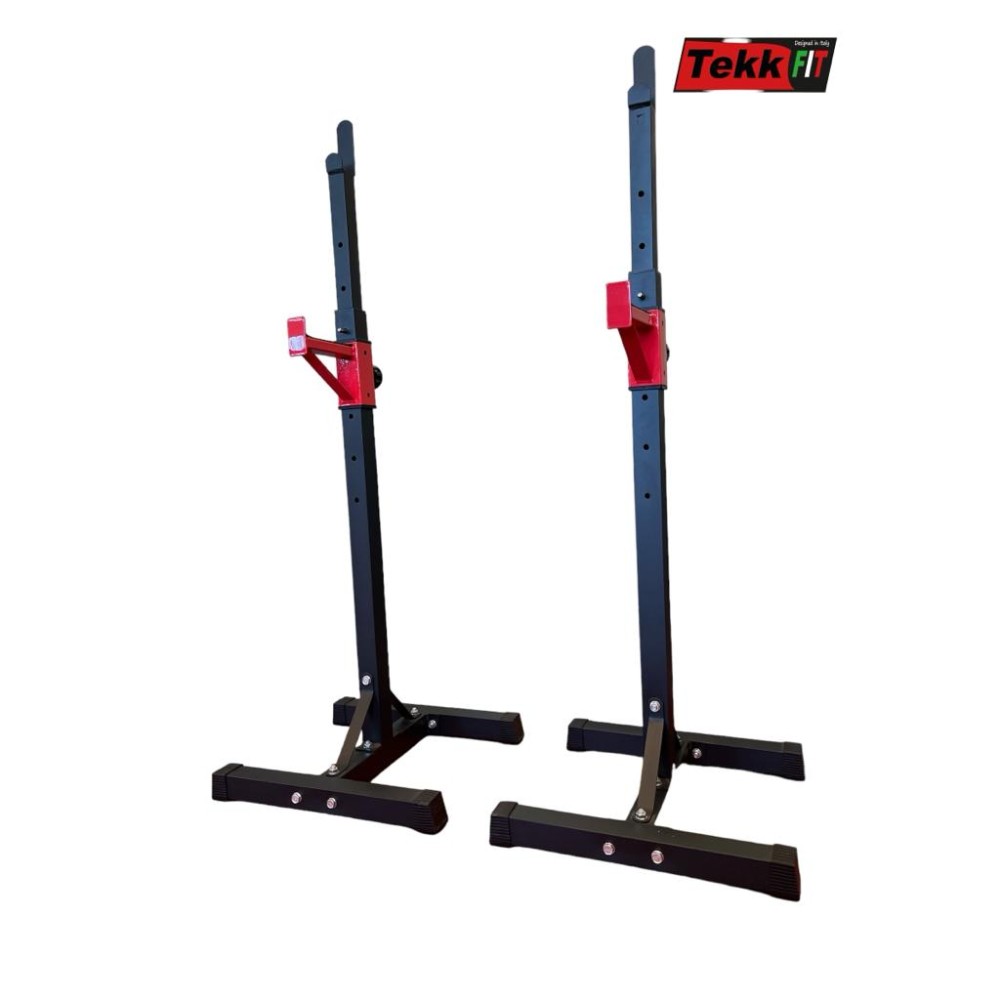 TEKKFIT – Coppia di cavalletti regolabili porta bilanciere – squat stand